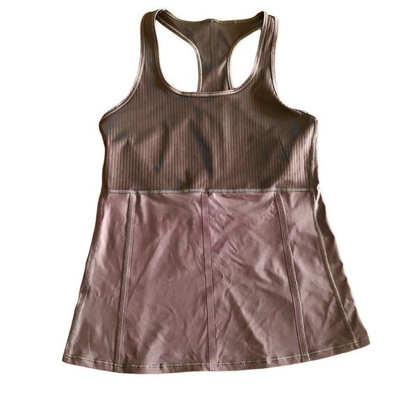 Athleta Vitality Ribbed Tank Top Racerback Mocha Brown Size M - Picture 16 of 16